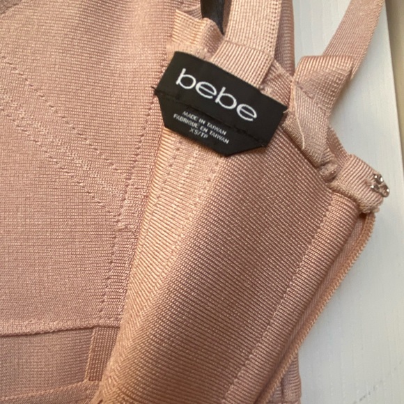 Bebe Pink Strap Midi Bandage Dress - Picture 2 of 9